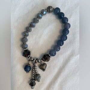 Elegant Blue and Silver Beaded Bracelet